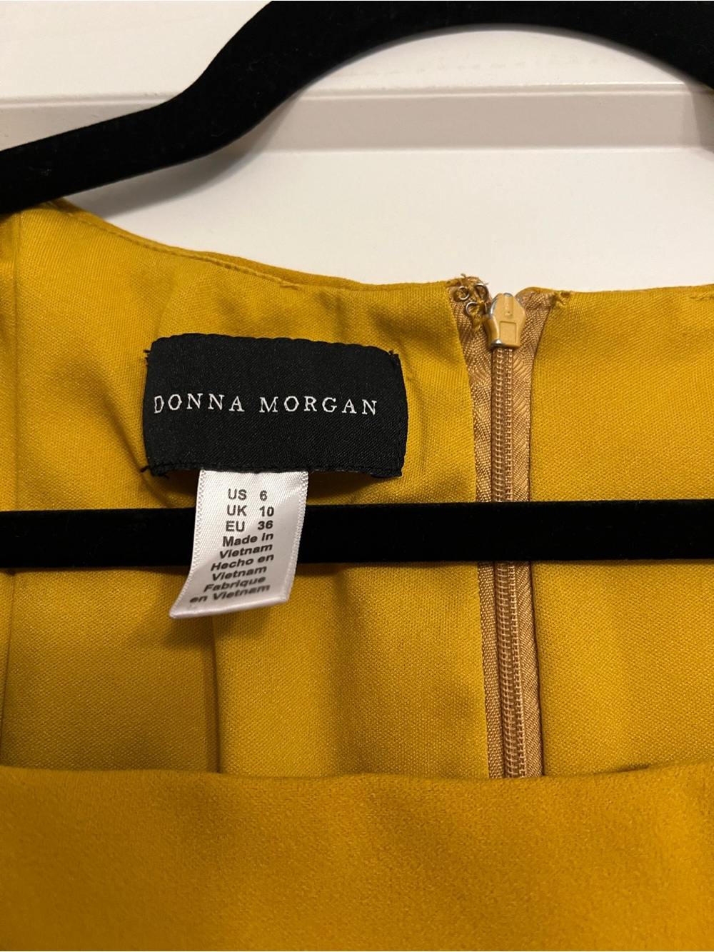 Donna Morgan Mustard Yellow Midi Dress - Picture 2 of 3